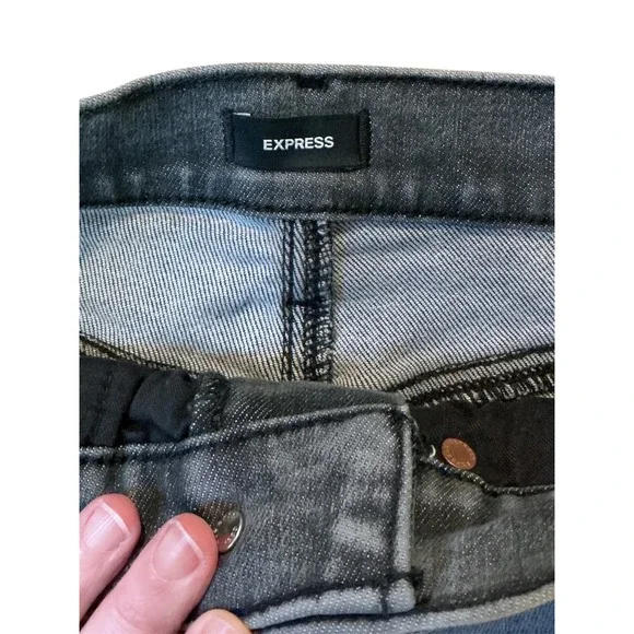 Express Conscious Edit High Rise Skinny Jeans Grey Two Tone Side Stripe 4R - Picture 5 of 5
